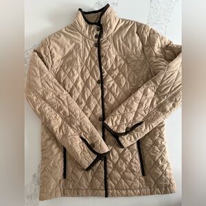 Lands' End Quilted Beige Barn Jacket size 6-8